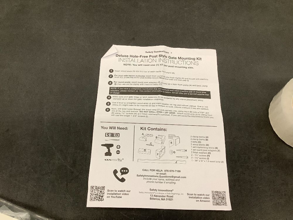 Safety Innovations No Hole Stairway Baby Gate Mounting Kit - Image 3 - Lot 4024