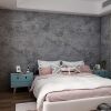 3yecao 31"x354" Extra Wide Thick Blue Grey Black Concrete Wallpaper Peel and Stick 3D Vinyl Textured Faux Concrete Contact Paper Gray Waterproof Cement Wall Sticker for Bedroom Bathroom Living Room - Thumbnail 1
