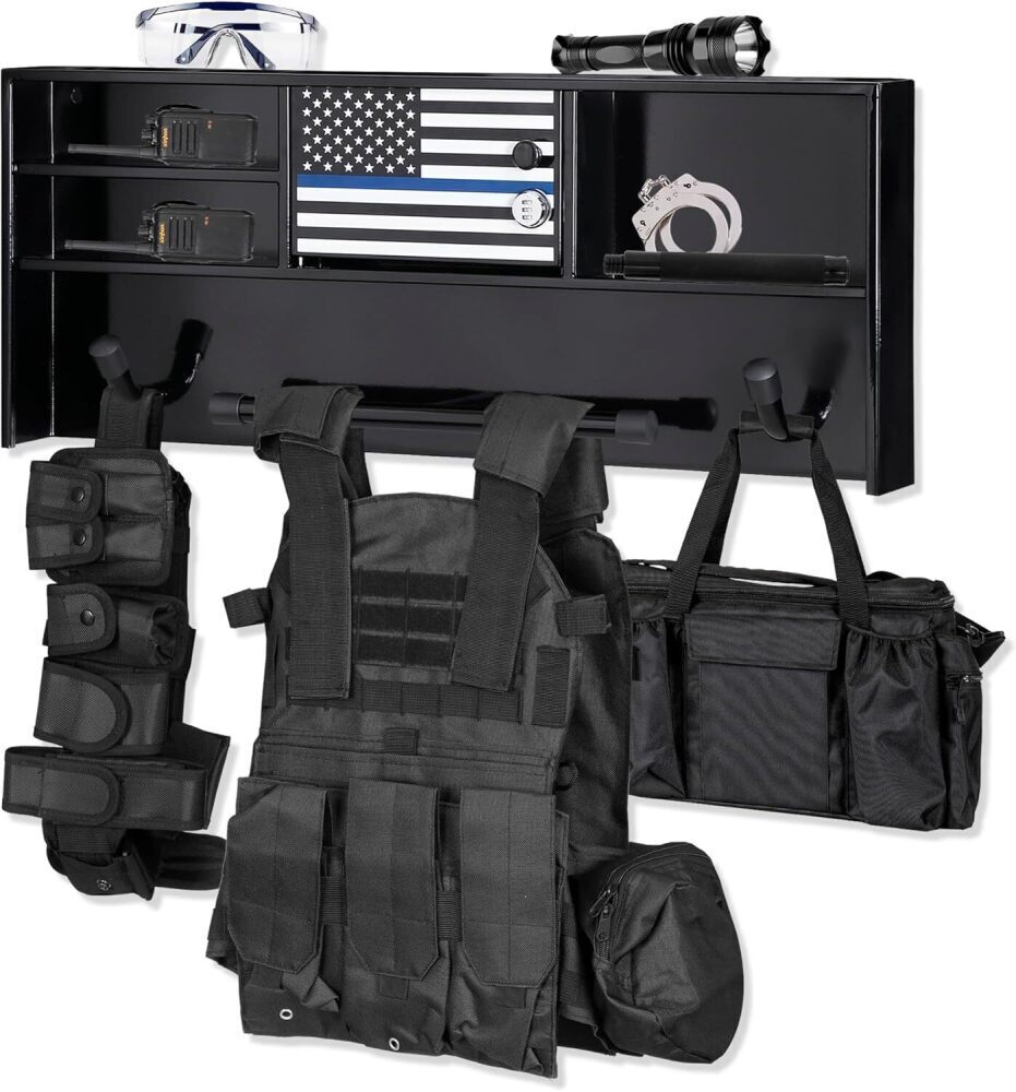 BUYYAH Police Gear Stand, Police Hanger, Tactical Duty Gear Rack with 3 Hooks - Image 1 - Lot 4030