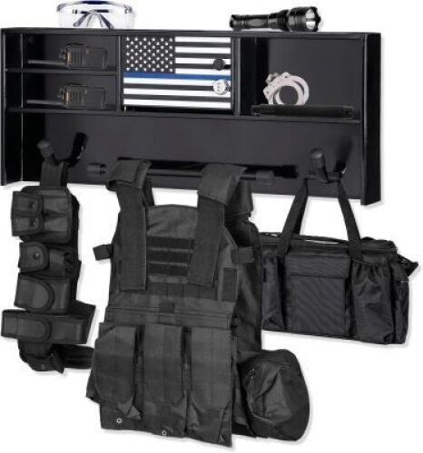 BUYYAH Police Gear Stand, Police Hanger, Tactical Duty Gear Rack with 3 Hooks - Lot 4030