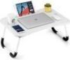 Foldable Laptop Table, Portable Lap Desk Bed Table Tray - Thumbnail 1