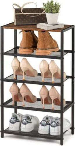 Metal 5 Tier Shoe Rack for Front Door Entrance - Lot 4066