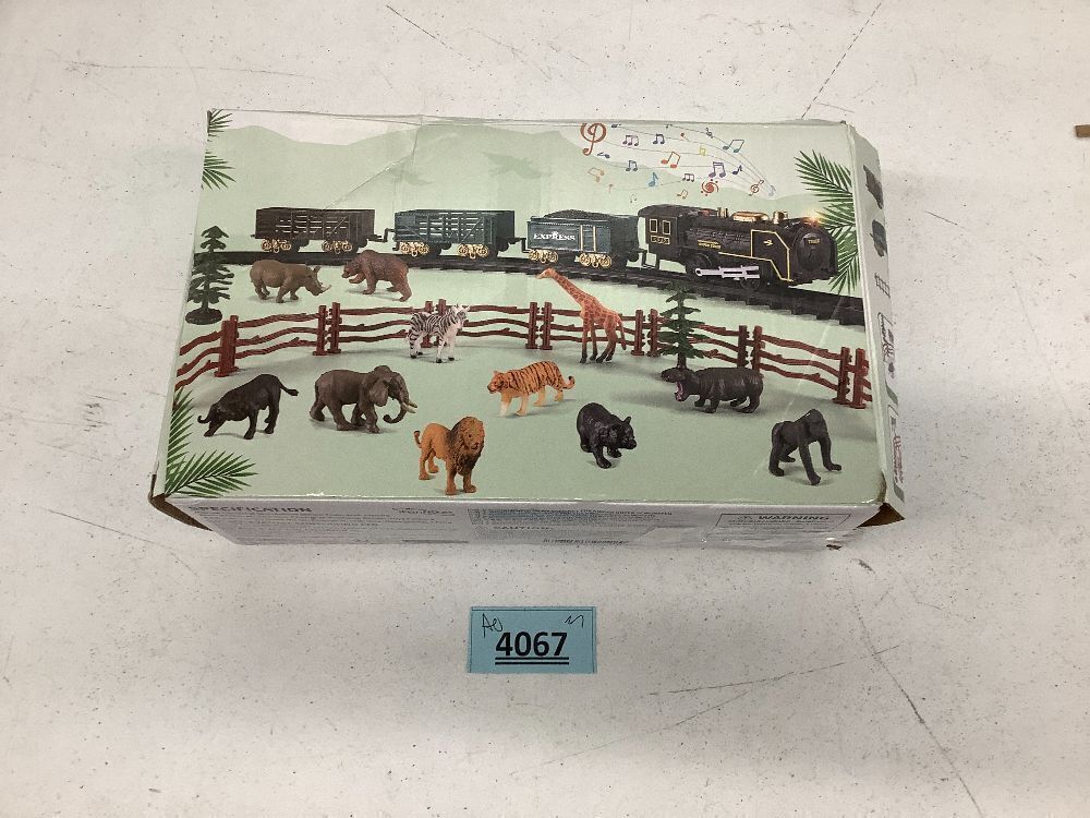 Safari Animals Figures Toy Train Set, Electric Locomotive with Light & Sound - Image 3 - Lot 4067
