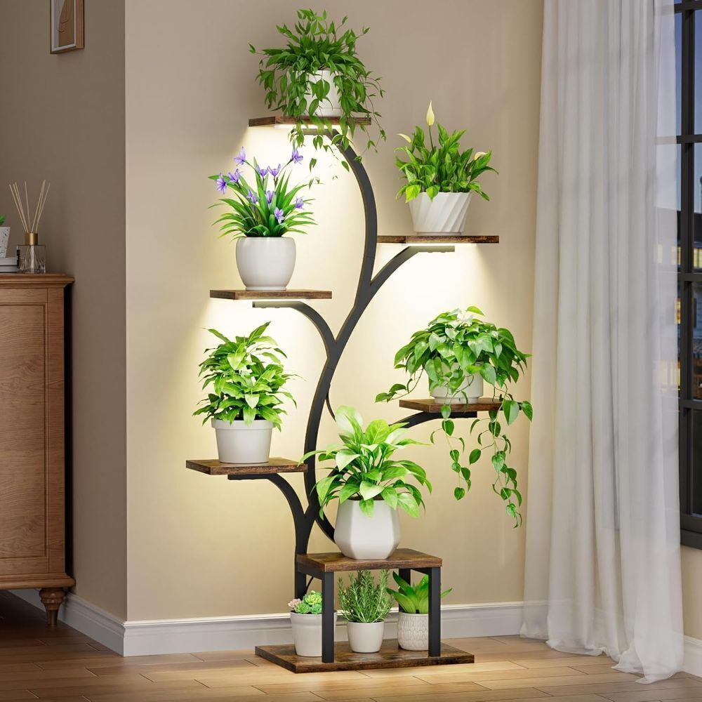 Plant Stand Indoor with Grow Lights, 7 Tiered Indoor Plant Shelf - Image 1 - Lot 4073