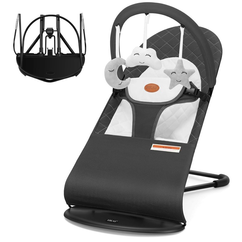 HKAI Baby Bouncer, Portable Baby Bouncer Seat for Babies 0-18 Months, 100% Cotton Fabrics - Image 1 - Lot 4087