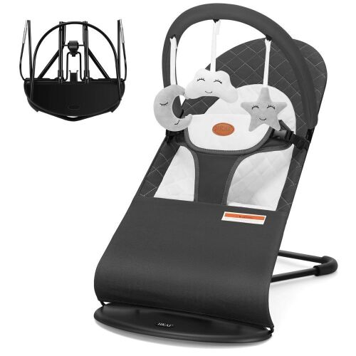HKAI Baby Bouncer, Portable Baby Bouncer Seat for Babies 0-18 Months, 100% Cotton Fabrics - Lot 4087
