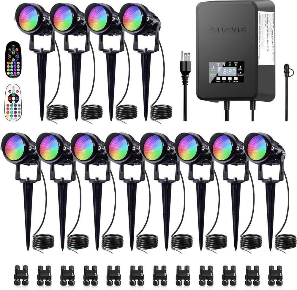 Low Voltage RGBW Color Changing Landscape Lights with 300W Transformer Kit, 12 Pack - Image 5 - Lot 4088