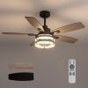 46 Inch Ceiling Fans with Lights and Remote Control, Farmhouse Ceiling Fan with LED Lighting - Thumbnail 1