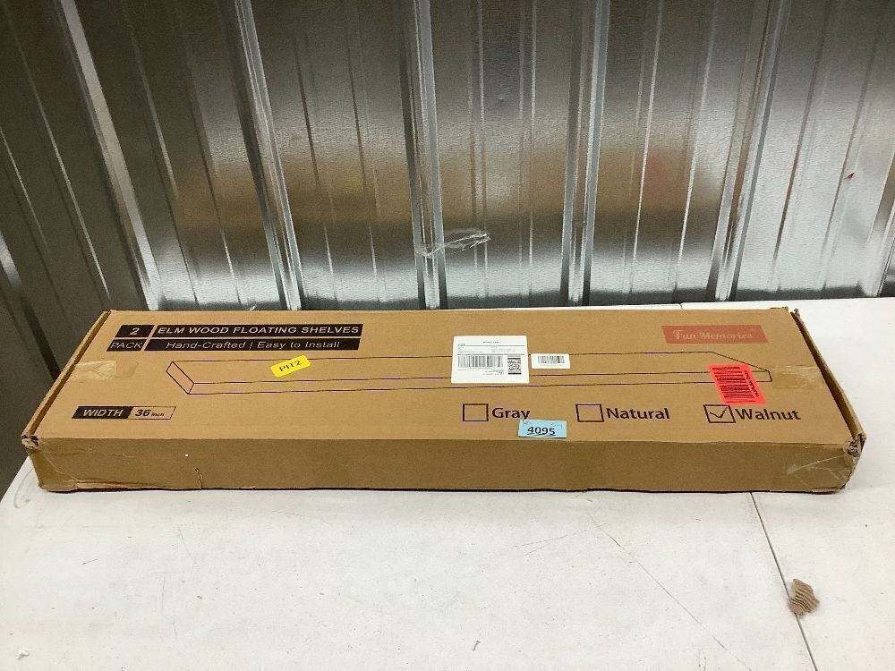 Fun Memories 36 Inch Wood Floating Shelves, 9.3" Deep Elm Wood Wall Shelves for Storage, 2 Pack - Image 4 - Lot 4095