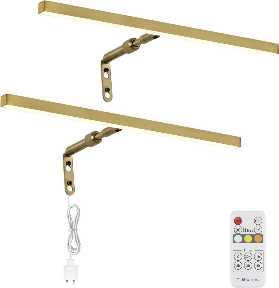 2 Pack Brass Picture Lights for Paintings Plug in - Image 1 - Lot 4108