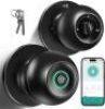 Fingerprint Door Lock, Smart Fingerprint Door Knob with Lock, Biometric Door knob with App Control & Key, Keyless Thumbprint Entry Door Lock for Bedroom, Front Door, Home, Apartment Office and Garages - Thumbnail 1