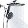 High Pressure Rain Shower Head: Upgrade Shower Heads with Handheld Spray Combo with Fixed Showerhead and 10 Sprays Handheld Shower Head, Detachable Shower head Built-in Magnetic Docking and Power Jets - Thumbnail 1