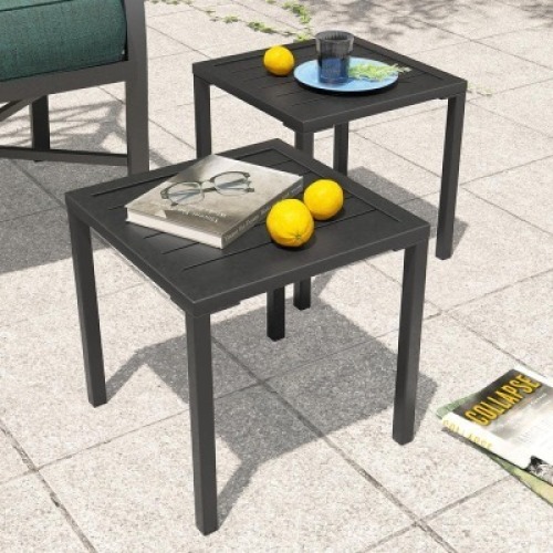 Square Aluminum Outdoor Side Table - Lot 4116