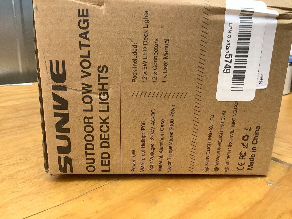 SUNVIE 12 Pack Low Voltage Deck Lights 5W LED Landscape Step Stair Lights Outdoor with Fastlock2 Wire Connector 3000K 12-24V Accent Lighting for Garden Post Fence 3.2FT ETL Listed Cord - Image 2 - Lot 4126