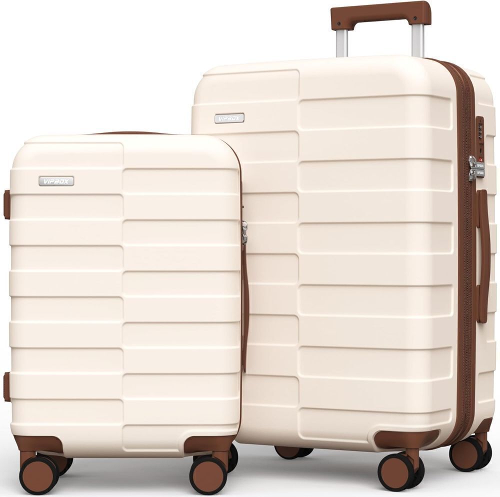 Luggage Sets 2 Piece 20/24 Inch (3-YEARS VIP SERVICE) Hardside Ultra Durable Expandable Lightweight Polycarbonate Carry On Travel Suitcase with Spinner Wheels TSA Lock, Elegant White - Image 1 - Lot 4145
