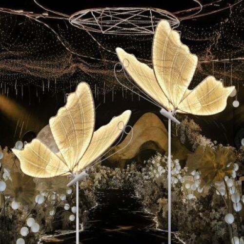 Wedding Butterfly LED Floor Lamp: Hanging White Color Ceiling Light - Romantic Wedding Decoration - Adjustable Height Creative Butterfly Props (80 CM/31.4 IN) - Lot 4149