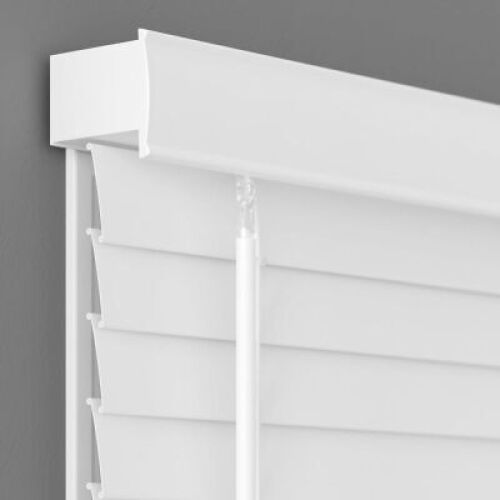 2 Inch Cordless Room Darkening Faux Wood Blind - 34" W x 60" L - White, Over 1,000 Custom Sizes Starting at 18.97, Inside or Outside Mount, Venetian Shades for Interior Windows by Lumino - Lot 4166