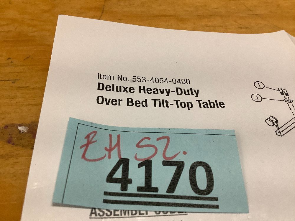 Briggs Healthcare HD Over Bed Table Tilt Top Table - Image 3 - Lot 4170