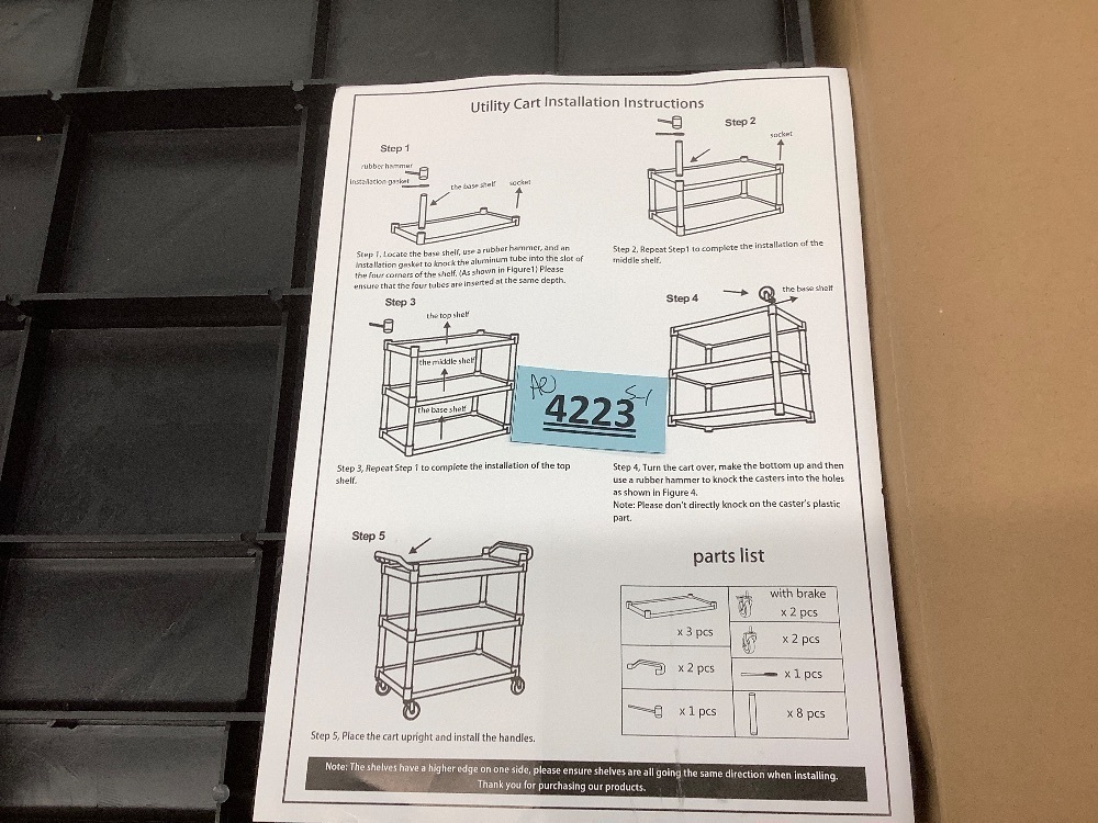 Plastic Commercial Cart Large Size - Image 2 - Lot 4223