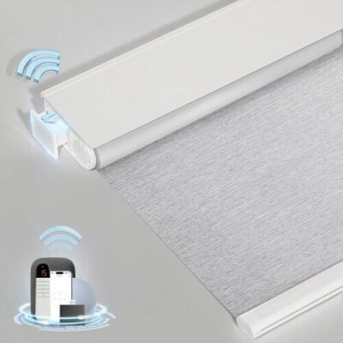Smart Motorized Blinds with Remote, Cordless No-Drill Automatic Roller Shades - Lot 4224
