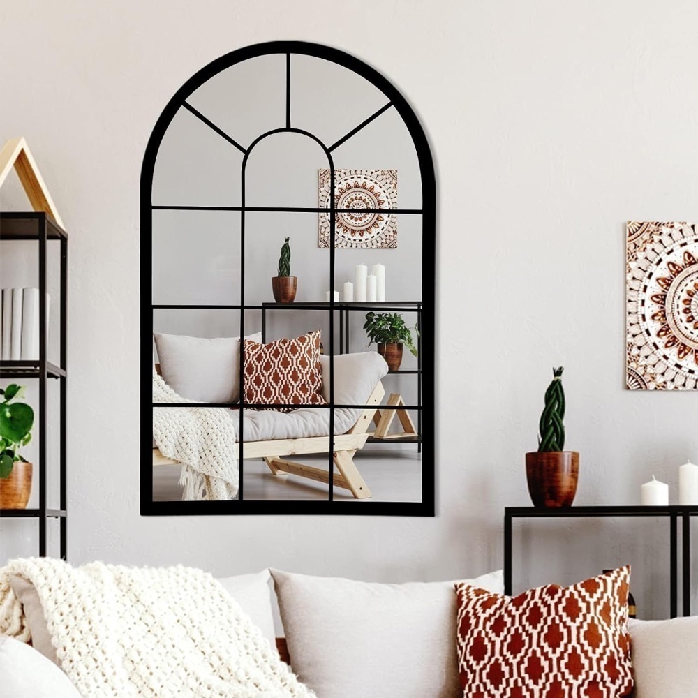 Black Arched Window Mirror - Image 1 - Lot 4313