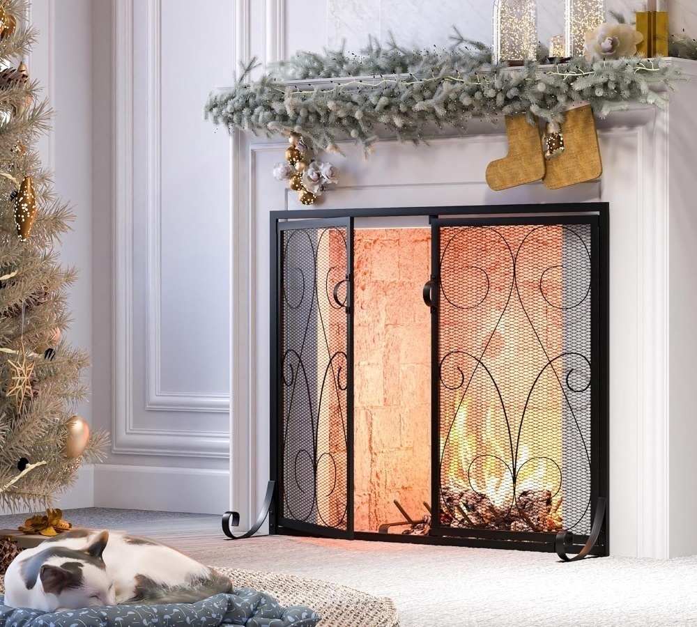 Kingson 2 panel fireplace screen with doors - Image 1 - Lot 4314
