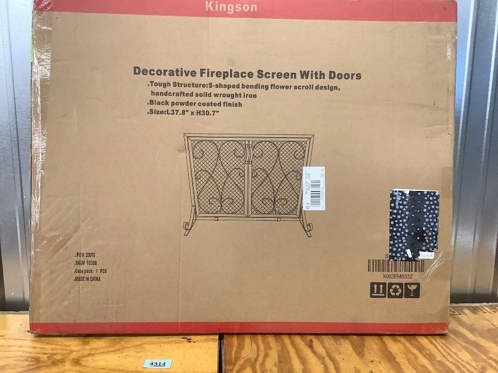 Kingson 2 panel fireplace screen with doors - Image 2 - Lot 4314