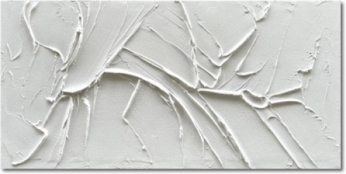 NANKAI Hand-Painted Thick Texture White Minimalist Oil Painting 30x60 Inch - Lot 4322