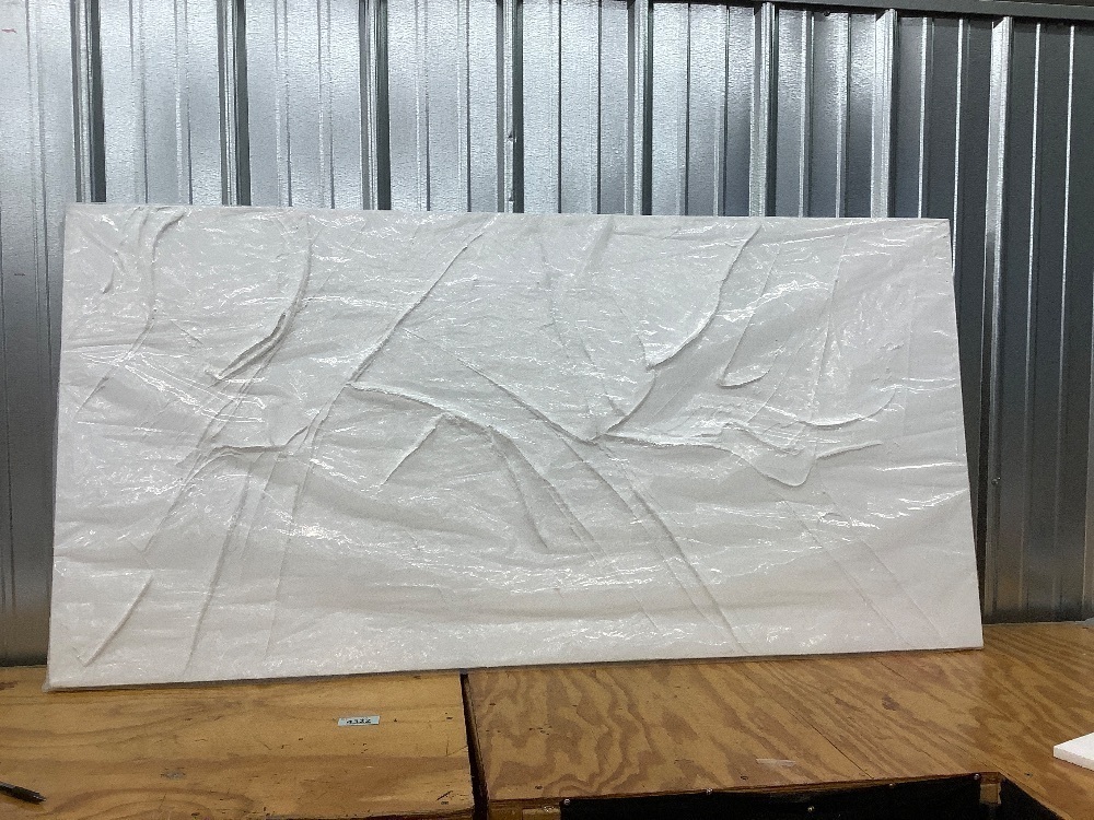 NANKAI Hand-Painted Thick Texture White Minimalist Oil Painting 30x60 Inch - Image 2 - Lot 4322