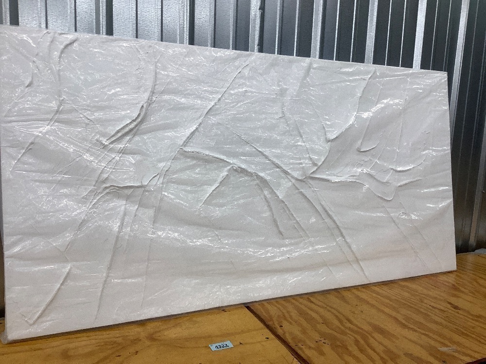 NANKAI Hand-Painted Thick Texture White Minimalist Oil Painting 30x60 Inch - Image 3 - Lot 4322
