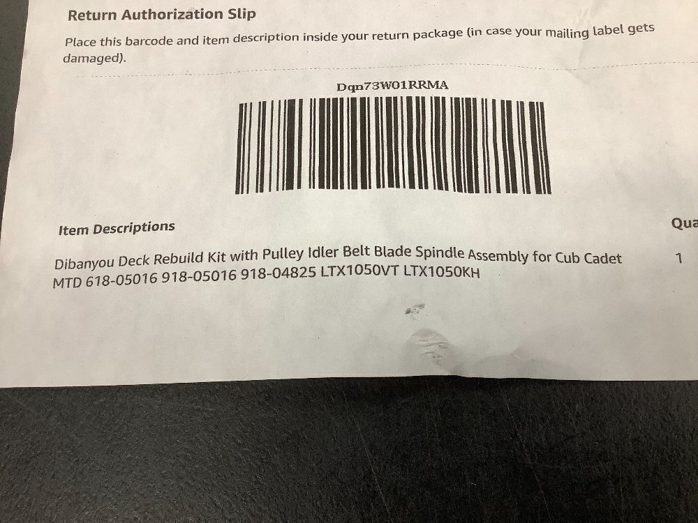 Deck Rebuild Kit with Pulley Idler Belt Blade Spindle Assembly - Image 3 - Lot 4380