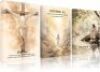 3Pcs Framed Jesus Christian Motivational Earth Tone Verse and Bible Stories Scripture Canvas Wall Art - Thumbnail 1