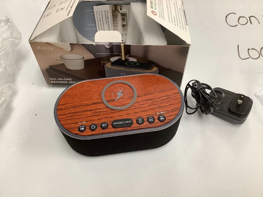 uscce Alarm Clock Bluetooth FM Radio: 10W Stereo Sound Speaker - Fast Wireless Charging for iPhone Samsung - Dimmable Clock Radio for Bedroom - Image 2 - Lot 4401