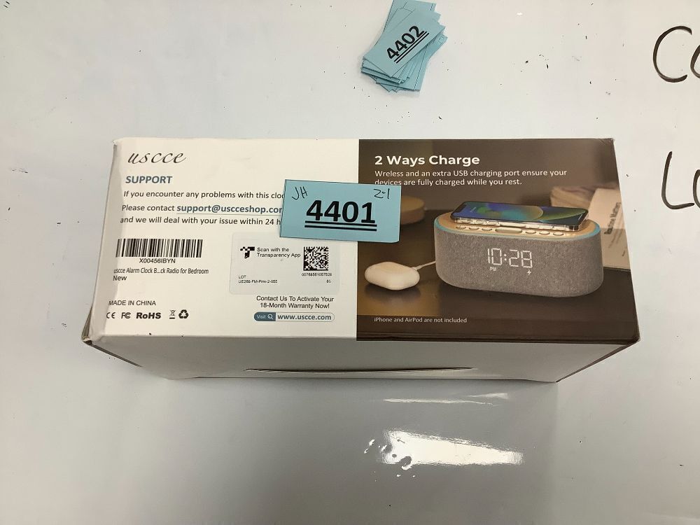 uscce Alarm Clock Bluetooth FM Radio: 10W Stereo Sound Speaker - Fast Wireless Charging for iPhone Samsung - Dimmable Clock Radio for Bedroom - Image 4 - Lot 4401