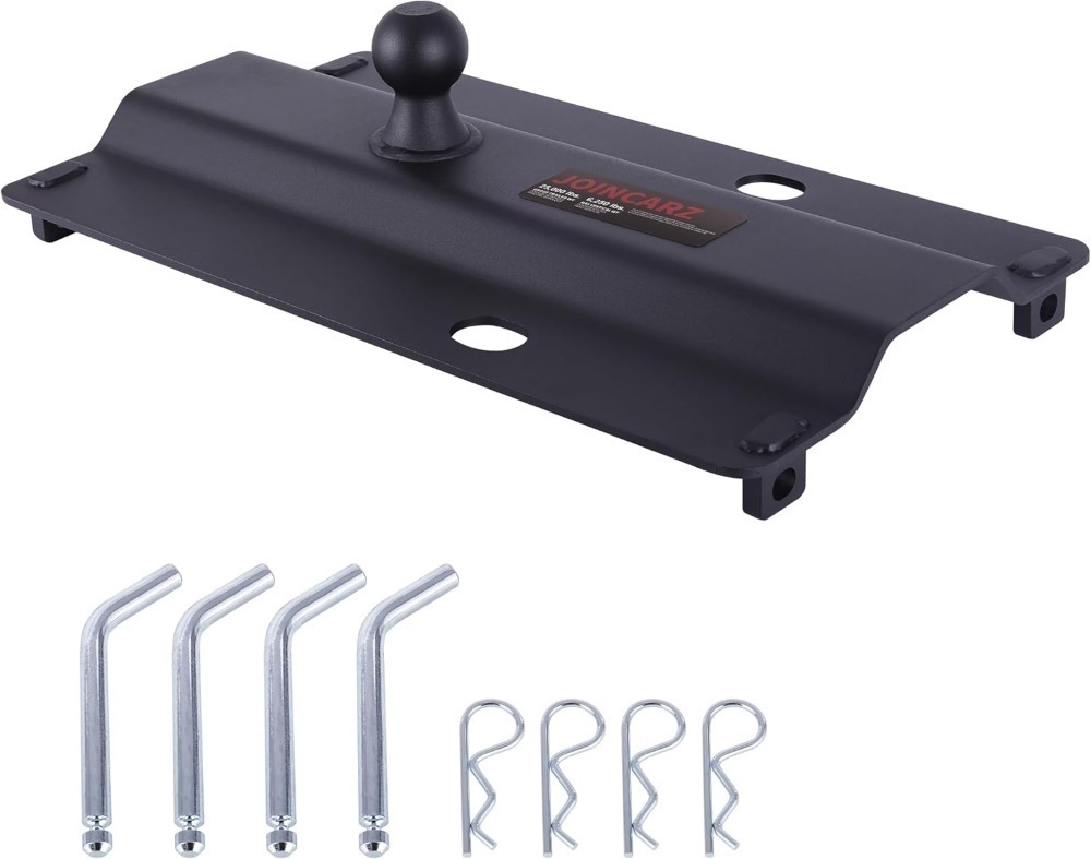 30,000 lbs Gooseneck Ball Plate Fit for 5th Wheel Rails, Gooseneck Adapter Hitch for Pickup Truck Bed Trailer Towing, 2-5/16-Inch Ball, Fits Industry-Standard Rails,Carbide Black Powder Coat - Image 1 - Lot 4453