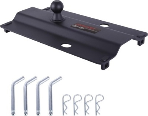 30,000 lbs Gooseneck Ball Plate Fit for 5th Wheel Rails, Gooseneck Adapter Hitch for Pickup Truck Bed Trailer Towing, 2-5/16-Inch Ball, Fits Industry-Standard Rails,Carbide Black Powder Coat - Lot 4453