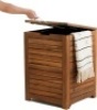 Wooden Laundry Hamper With Lid, Handles And Removable Liner Bag - Thumbnail 1