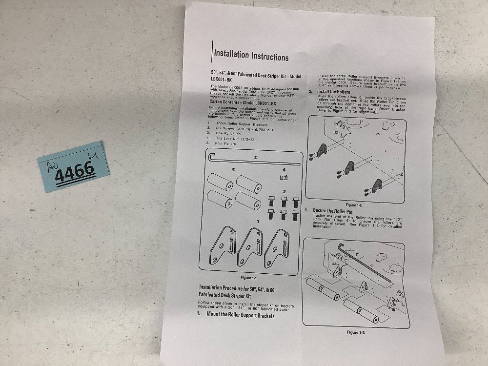 Lawn Striping Kit for 50-, 54- and 60-inch Decks - Image 1 - Lot 4466