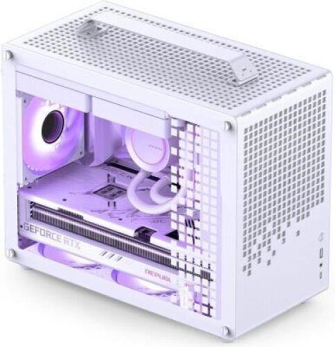 JONSBO/JONSPLUS Z20 White Micro-ATX Mini Tower Pc Case,with Detachable Carrying Handle, Mini Size, High-Performance Hardware Compatible, Support 240AIO, H160mm Cooler - Lot 4474