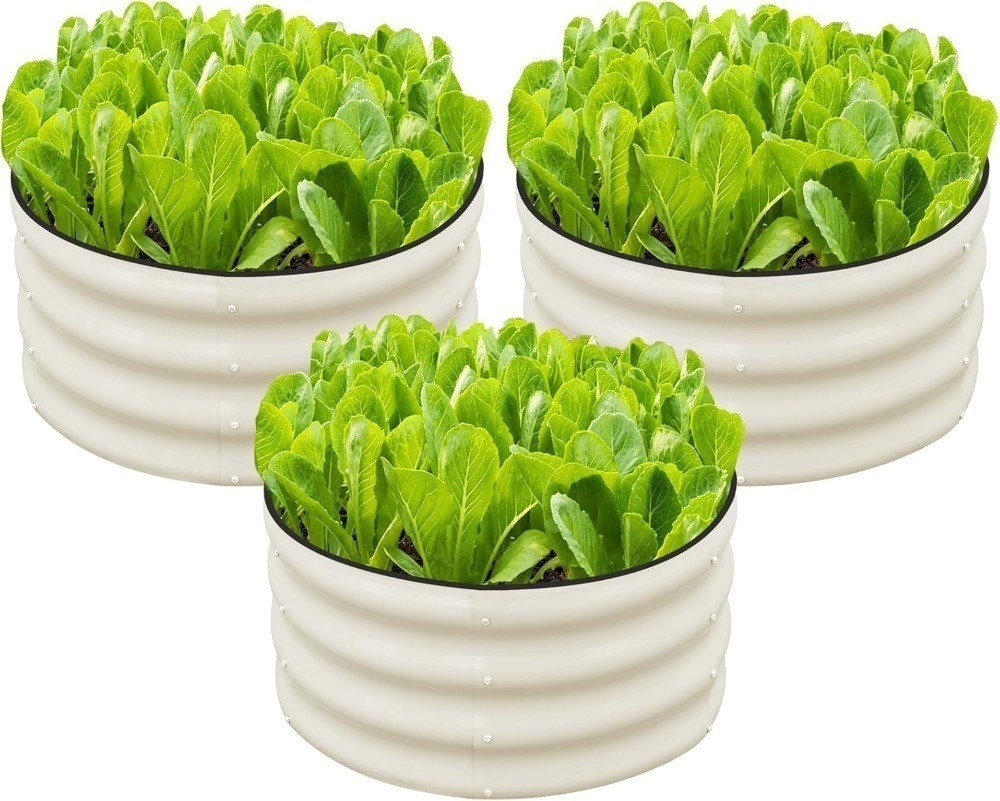 snugniture 3 pcs 2x2x1ft round galvanized raised garden bed kit - Image 1 - Lot 4553