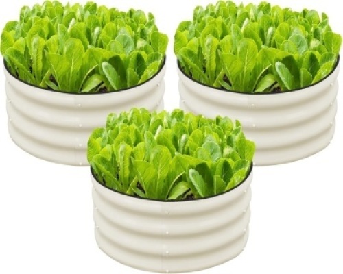 snugniture 3 pcs 2x2x1ft round galvanized raised garden bed kit - Lot 4553