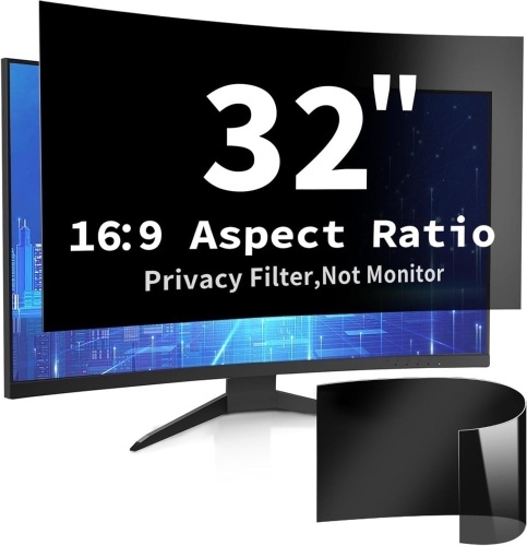 32 in curved computer privacy screen filter - Lot 4559