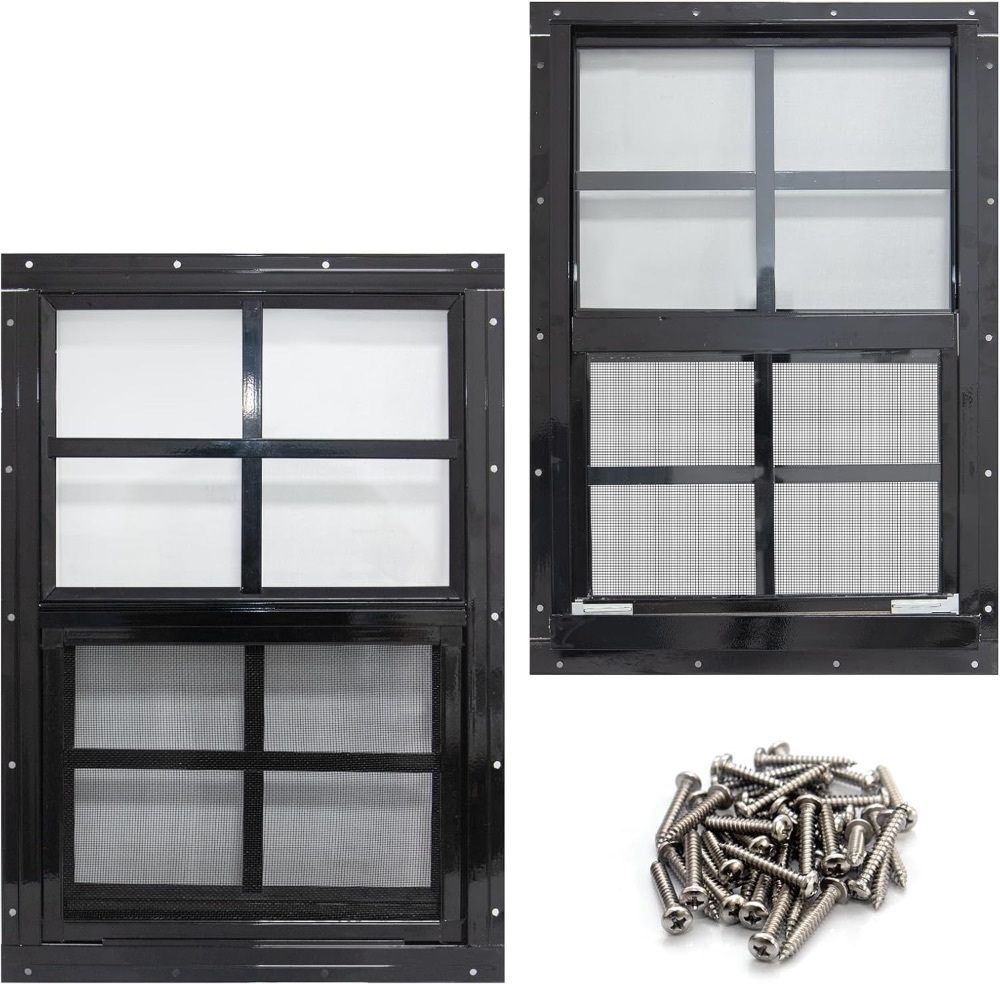 NeatiEase 2 Pack Shed Window with Black Frame, 24 x 36 Flush Mount Small Window - Image 1 - Lot 4566