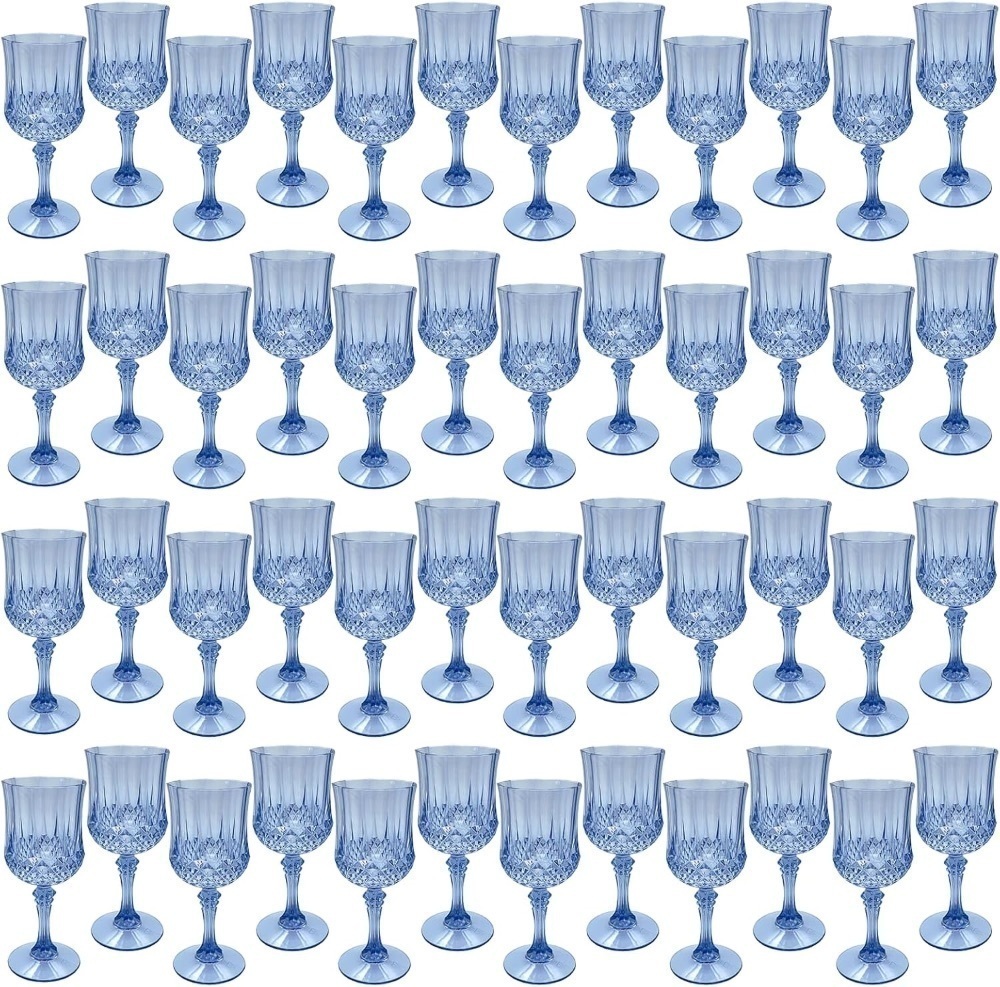 Blue plastic wine glasses 48 - Image 1 - Lot 4595