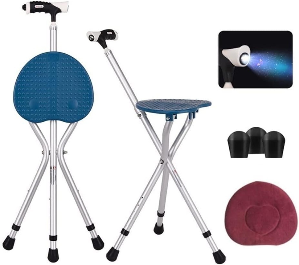 Folding cane seat sturdy lightweight adjustable handle legs - Image 1 - Lot 4598