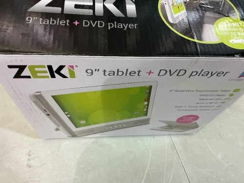 Zeki tblet with buildt in DVD player, internet works. Some apps are not upgradable. - Lot 5
