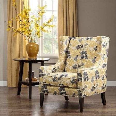 Madison Park Barton Wing Chair, Yellow - Lot 12