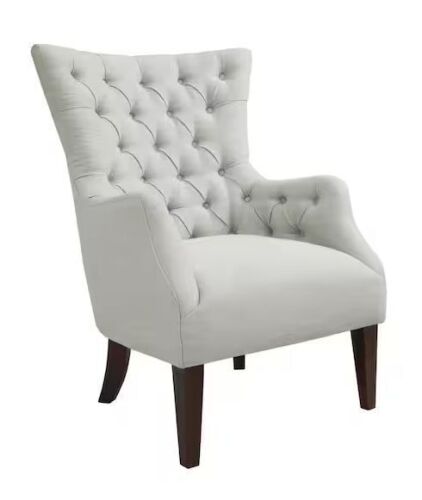 Madison Park Isa Ivory Button Tufted Wingback Chair - Lot 14