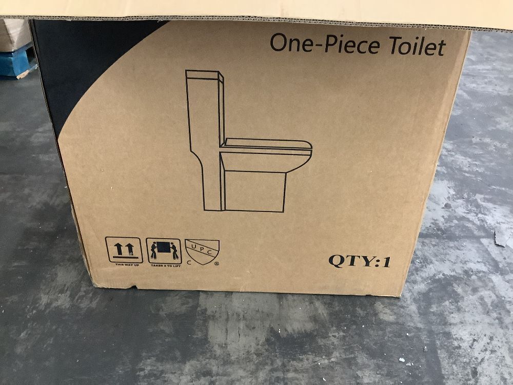 One-Piece 1.1/1.6 GPF Dual Flush Round Toilet in White Soft Close Seat - Image 3 - Lot 19JF