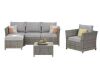 Bella Gray 6-Piece Wicker Outdoor Sectional Set with Dark Gray Cushions - Missing 2 Foot Levelers & 2 Leveler Inserts - Thumbnail 1